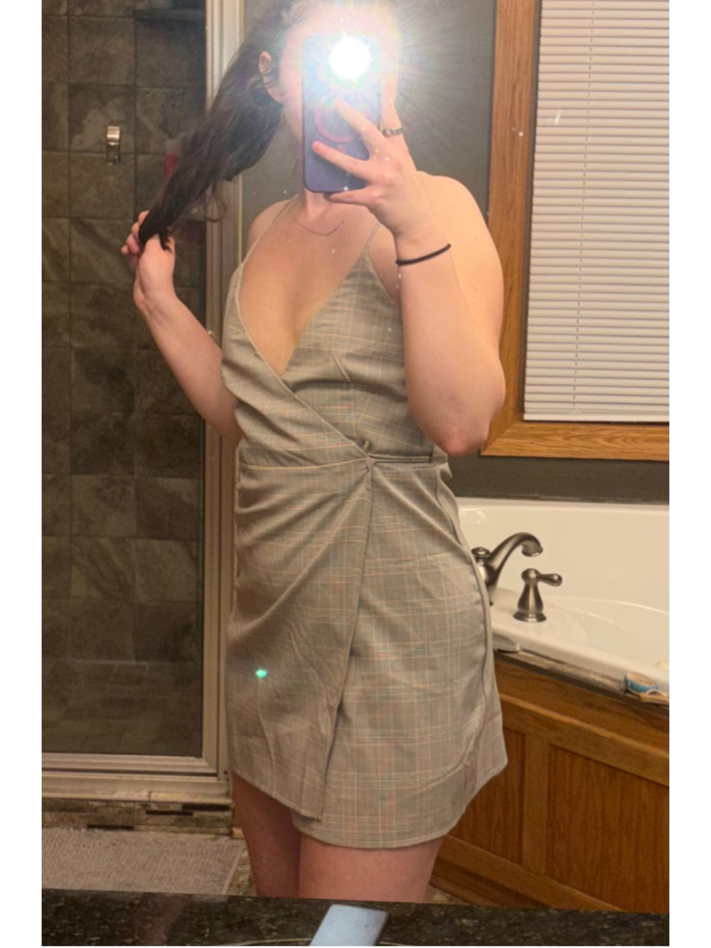 Showpo Mini Wrap / Tie Back Gingham Dress - Picture 3 of 5